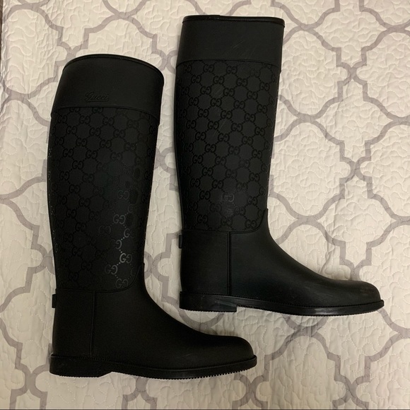 Gucci Knee High Rubber Rainboots - Picture 2 of 6